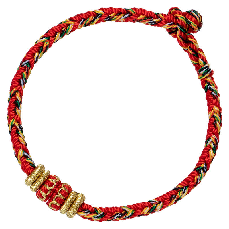 Karma Stone Tibet Handmade Chinese Zodiac Natal Buddha Luck Strength Braided String Bracelet